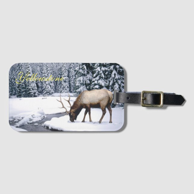 Yellowstone Luggage Tag-Elk Bagagebricka (Framsida horisontal)