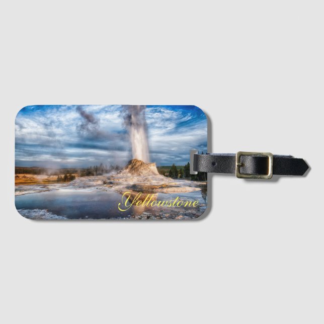 Yellowstone Luggage Tag-Geyser Bagagebricka (Framsida horisontal)