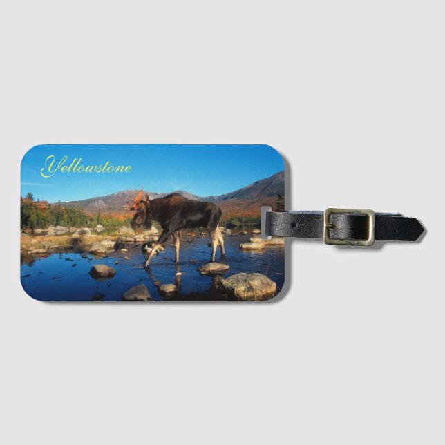 Yellowstone Luggage Tag-Moose Bagagebricka (Framsida horisontal)