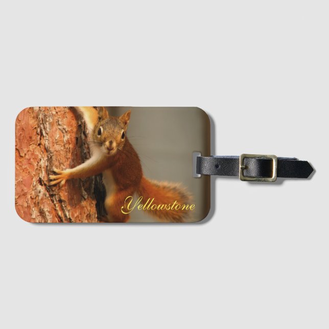 Yellowstone Luggage Tag-Squirrel Bagagebricka (Framsida horisontal)