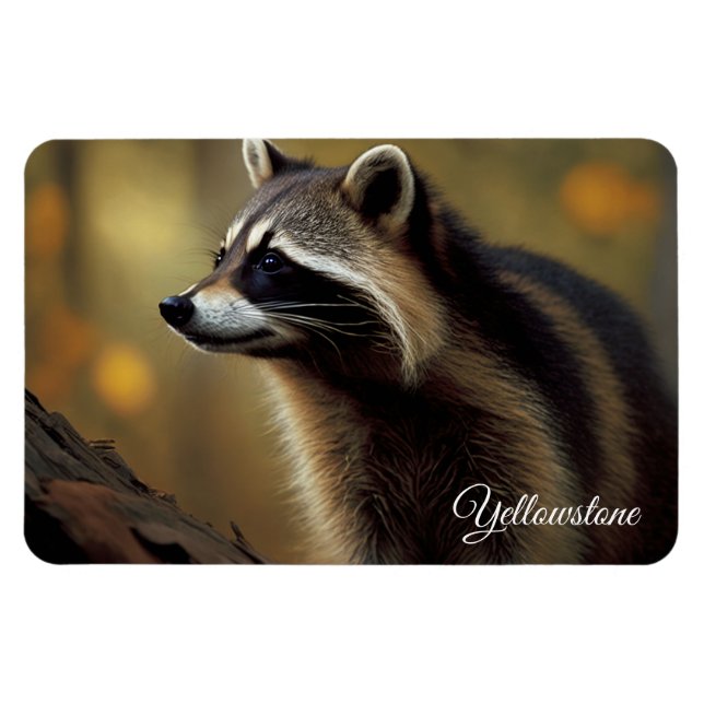Yellowstone Magnet-Raccoon Magnet (Horisontell)