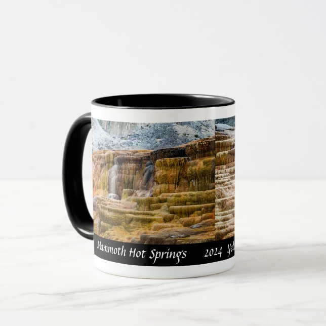 Yellowstone, Mammoth Hot Springs - Designerkaffe Mugg (Framsida vänster)