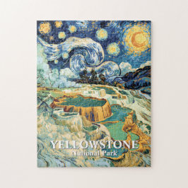 Yellowstone Mammoth Hot Springs Van Gogh Livlig Pussel