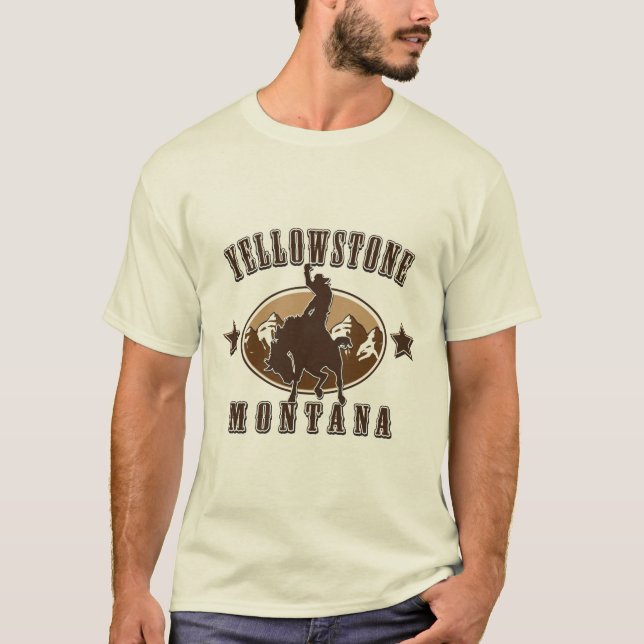 Yellowstone Montana Cowboy T Shirt (Framsida)