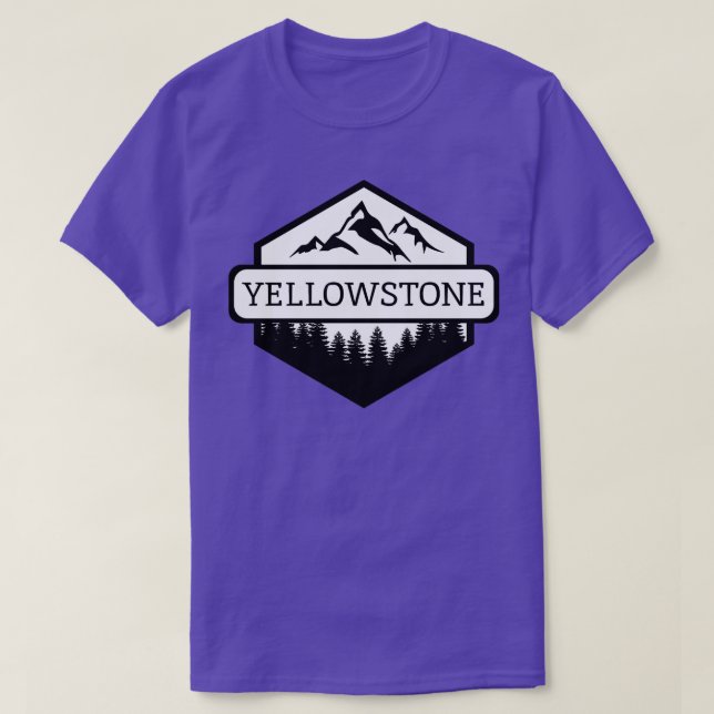 Yellowstone Montana Mountains och Träd 1 T Shirt (Design framsida)