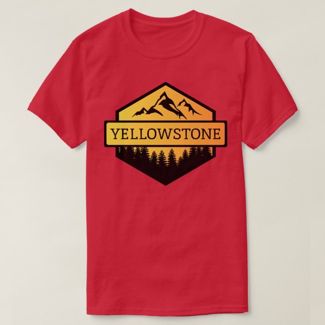 Yellowstone Montana Mountains och Träd TShirt T Shirt (Design framsida)