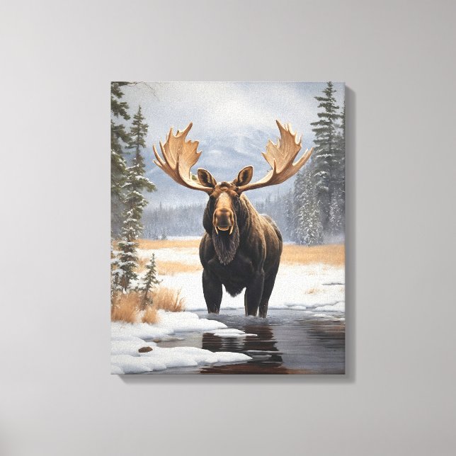 Yellowstone Moose Canvas Art (Framsida)