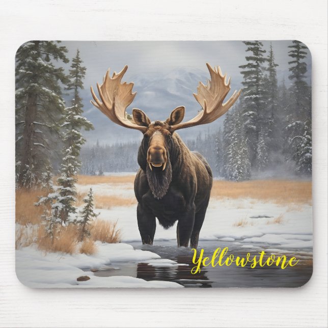 Yellowstone Moose Mouse Pad Musmatta (Framsidan)