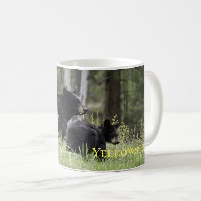 Yellowstone Mugg-Svart björn Kaffemugg (Framsida höger)