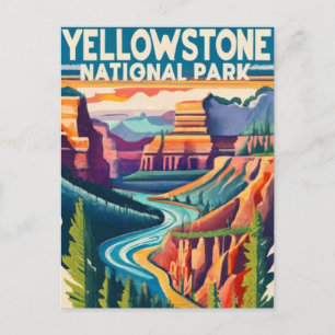Yellowstone Nation Park Grand Canyon Helg Vykort