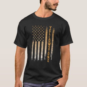 Yellowstone National Park American Flagga T Shirt