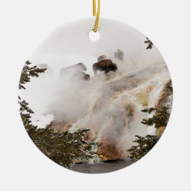Yellowstone National Park är Fantastisk! Julgransprydnad Keramik (Framsidan)