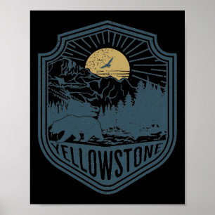 Yellowstone National Park Bear Nature Hickings Out Poster