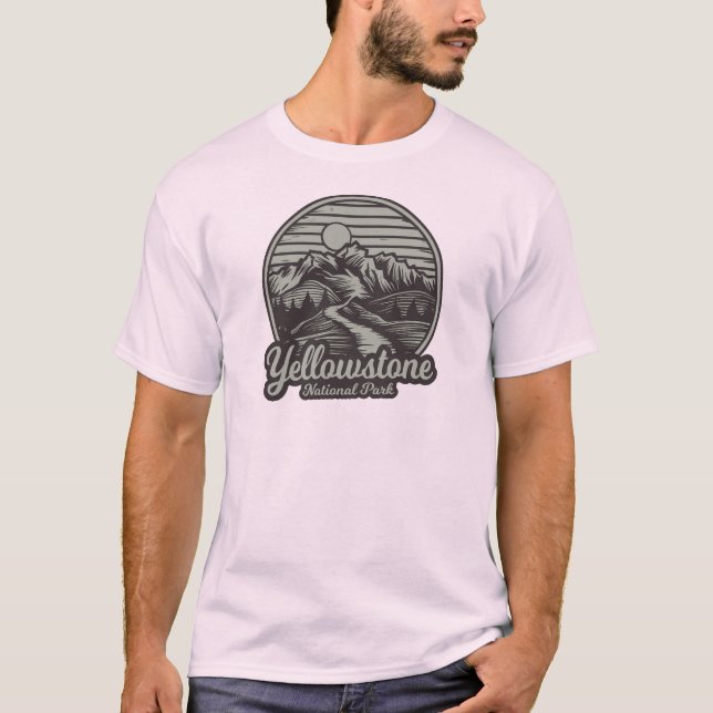 Yellowstone National Park Bergstig T Shirt (Framsida)