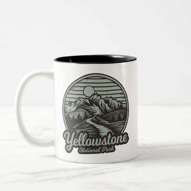 Yellowstone National Park Bergstig Två-Tonad Mugg (Vänster)