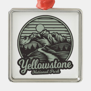 Yellowstone National Park Bergstrail Julgransprydnad Metall