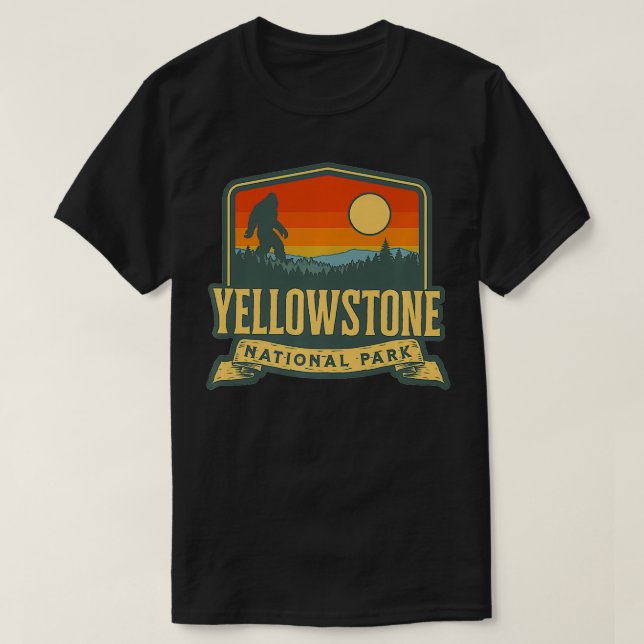 Yellowstone National Park Bigfoot Sasquatch Natatu T Shirt (Design framsida)
