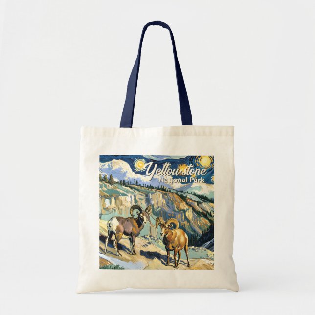 Yellowstone National Park Bighorn Sheep Van Gogh Tygkasse (Framsidan)