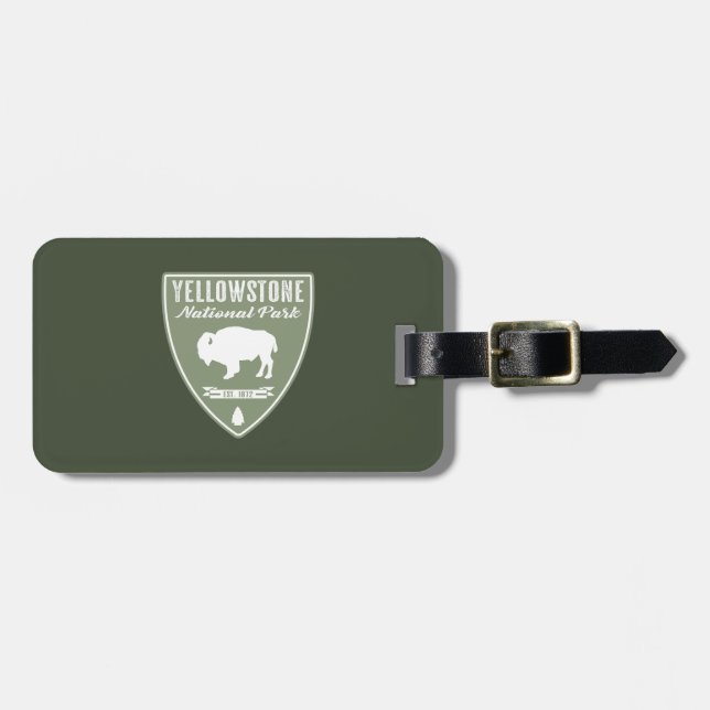Yellowstone National Park Bison Bagagebricka (Horisontell Framsida)