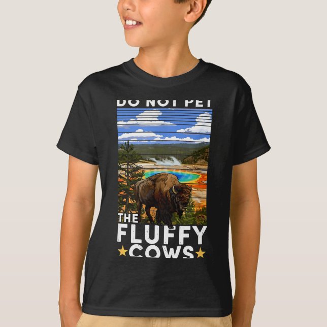 Yellowstone National Park Bison Do Not Pet The Flu T Shirt (Framsida)