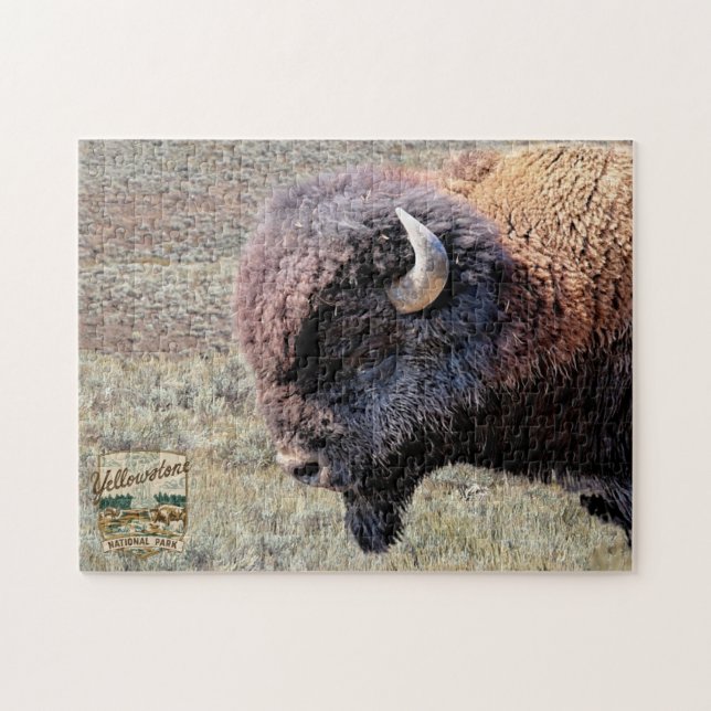 Yellowstone National Park Bison Puzzle Pussel (Horisontell)