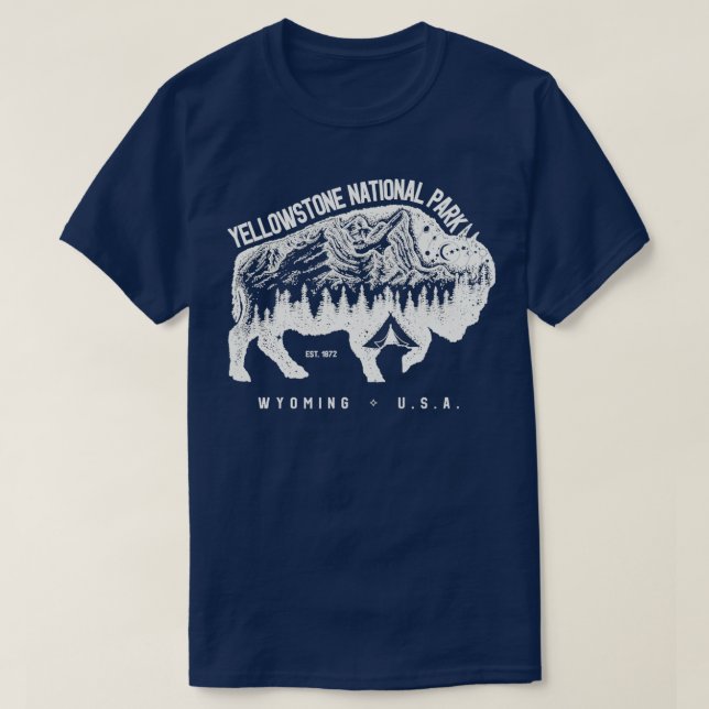 Yellowstone National Park Bison T Shirt (Design framsida)