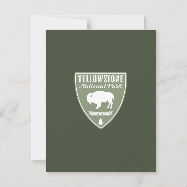 Yellowstone National Park Bison Tack Kort (Framsida)