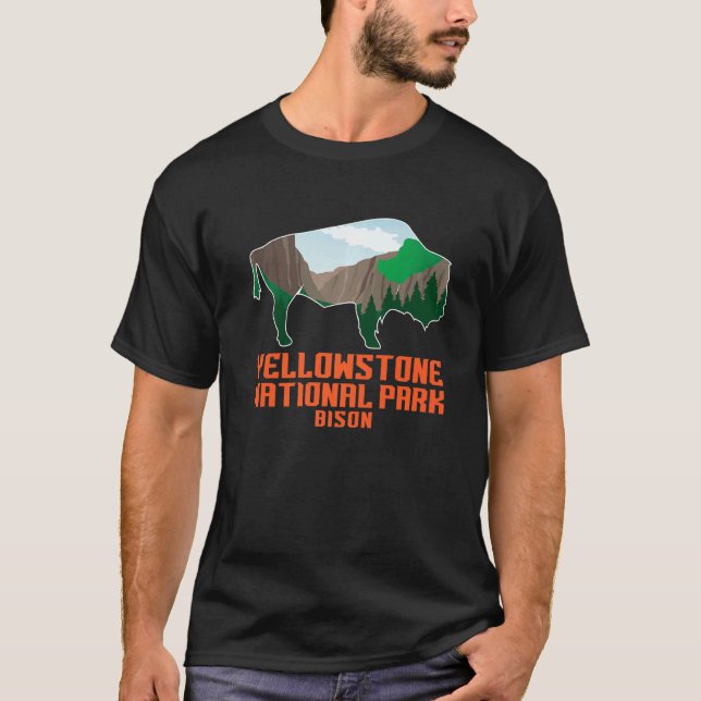 Yellowstone National Park Bison Yellowstone T Shirt (Framsida)