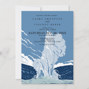 Yellowstone National Park bröllopsinbjudan Retro Inbjudningar