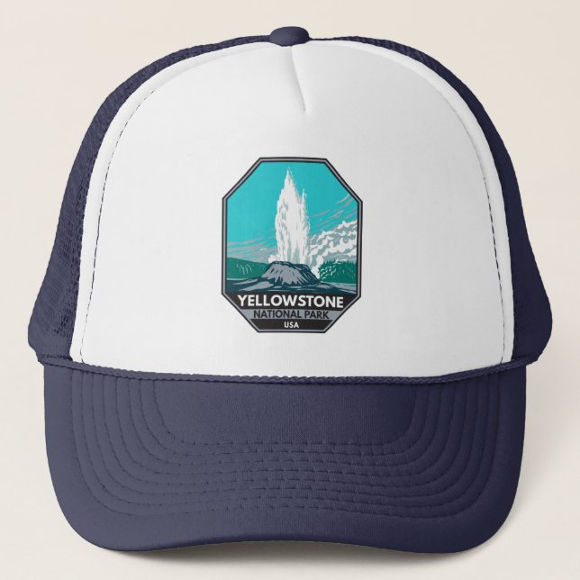 Yellowstone National Park Castle Geyser Vintage Keps (Framsida)
