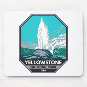 Yellowstone National Park Castle Geyser Vintage Musmatta