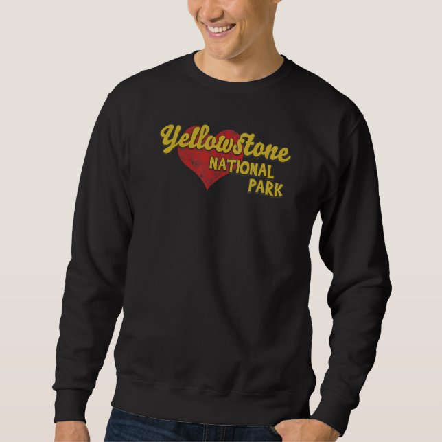 Yellowstone National Park Classic Design Lång Ärmad Tröja (Framsida)