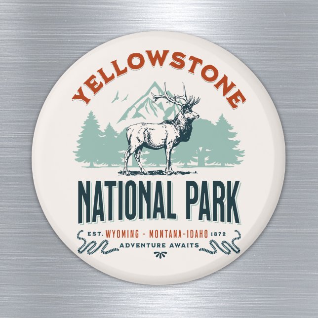 Yellowstone National Park Cute Landscape Magnet (Skapare uppladdad)