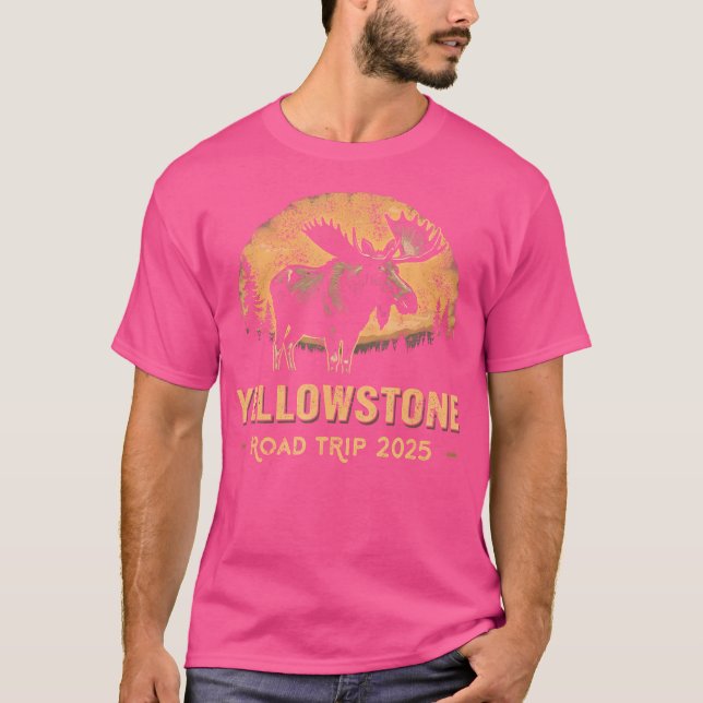 Yellowstone National Park Family Road Resa 2025 Mo T Shirt (Framsida)