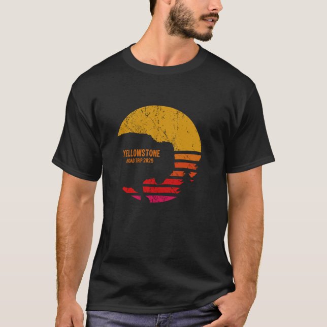 Yellowstone National Park Family Road Resa 2025 Mo T Shirt (Framsida)