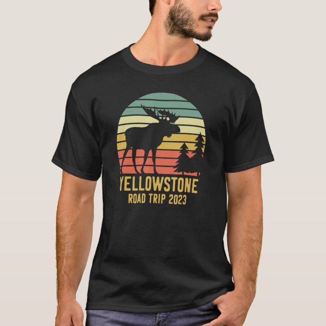 Yellowstone National Park Family Road Trip 2023 Ma T Shirt (Framsida)