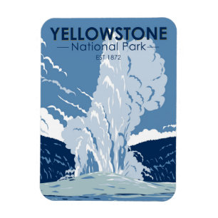 Yellowstone National Park Gamle Faithful Vintage Magnet