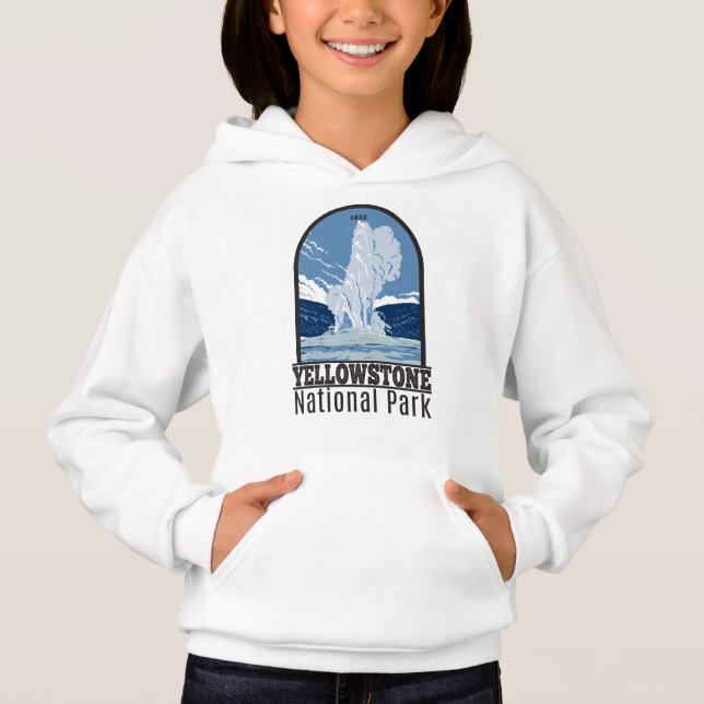 Yellowstone National Park Gamle Faithful Vintage T Shirt (Framsida)