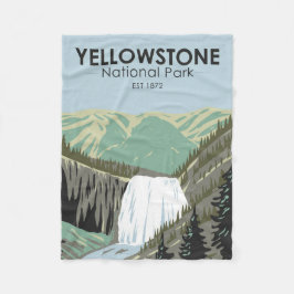 Yellowstone National Park Gibbon Falls Vintage Fleecefilt