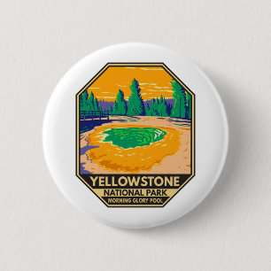 Yellowstone National Park God God Bassäng Retro Knapp