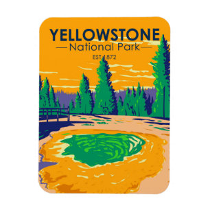 Yellowstone National Park God God Bassäng Retro Magnet