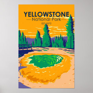 Yellowstone National Park God God Bassäng Retro Poster