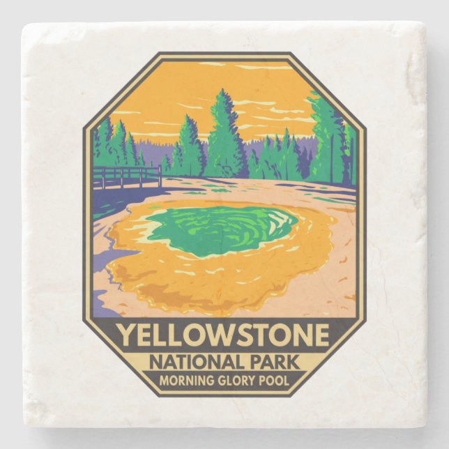 Yellowstone National Park God God Bassäng Retro Stenunderlägg (Framsidan)