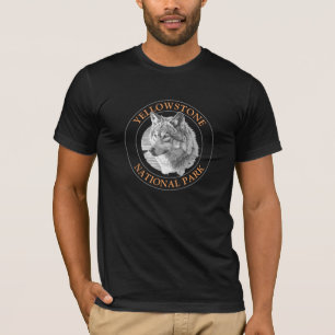 Yellowstone National Park, Grå Varg Konst, Cirkel T Shirt