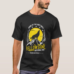 Yellowstone National Park Grå Varg Vandring & Camp T Shirt