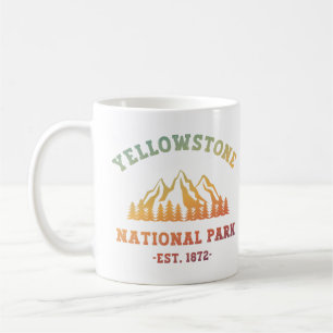 Yellowstone National Park Gradient Hiking Camping Kaffemugg