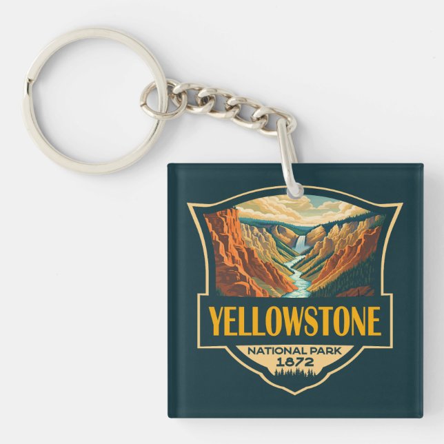 Yellowstone National Park Grand Canyon Retro Art (Framsidan)