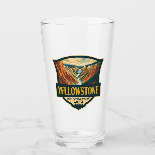 Yellowstone National Park Grand Canyon Retro Art Glaskopp (Framsida)