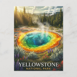 Yellowstone National Park Grand Prismatic Spring Vykort