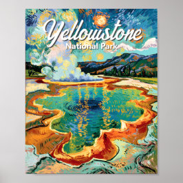 Yellowstone National Park Grand Prismatic Van Gogh Poster